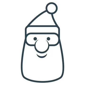Santa Claus vector line icon. Christmas celebration sign. Stock Illustration