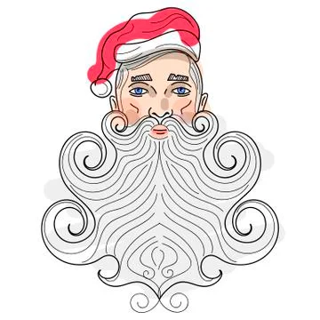 Santa Claus vector portrait long beard vector Illustrazione stock