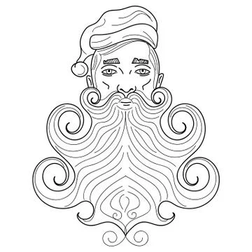 Santa Claus vector portrait long beard vector Illustrazione stock