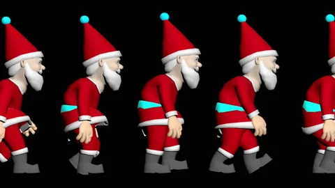 Santa Claus Walking Stock Footage 221019587