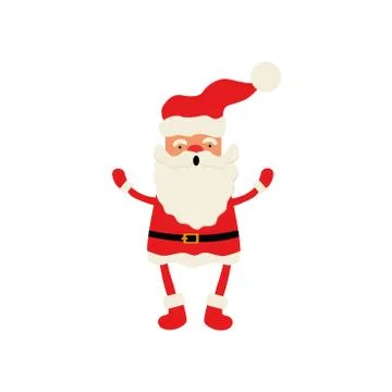 Santa claus on white background. Vector illustration for retro christmas card Stock Illustration