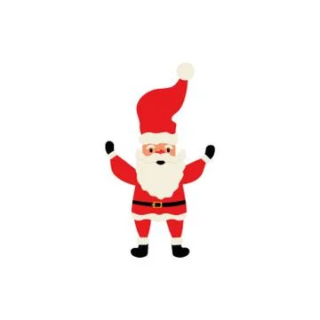Santa claus on white background. Vector illustration for retro christmas card Stock Illustration