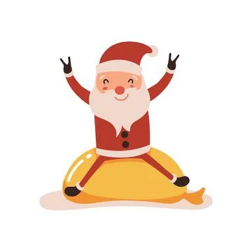 Santa claus on white background. Vector illustration for retro christmas card Stock Illustration