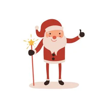 Santa claus on white background. Vector illustration for retro christmas card Stock Illustration