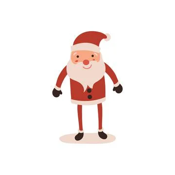 Santa claus on white background. Vector illustration for retro christmas card Stock Illustration