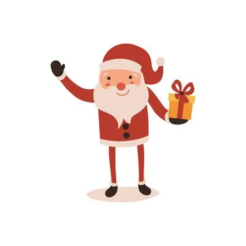 Santa claus on white background. Vector illustration for retro christmas card 스톡 일러스트