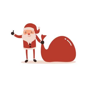 Santa claus on white background. Vector illustration for retro christmas card Stock Illustration