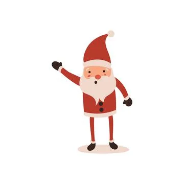 Santa claus on white background. Vector illustration for retro christmas card Illustrazione stock