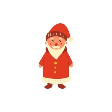 Santa claus on white background. Vector illustration for retro christmas card Stock Illustration
