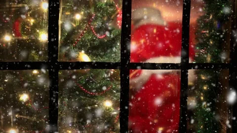 Santa Claus at the window Video stock 81578196