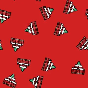 Santa claus workshop vector seamless pattern Stock Illustration