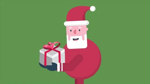 Santa Clause animation motion with gift Christmas Video stock 98963465