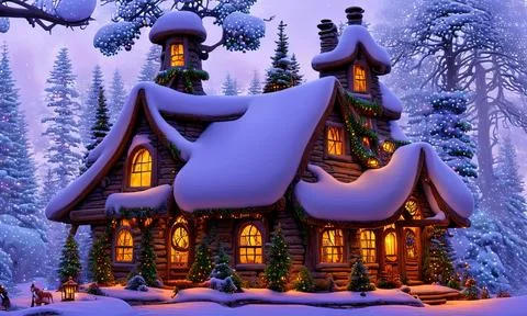 The Santa Clause house Illustrazione stock