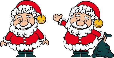 Santa clause set of 2 Stock Illustration