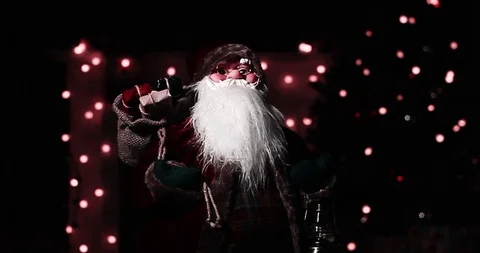 Santa clause standing in specially decorated room Stock-Footage 119076011