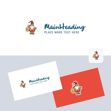 Santa clause vector logotype with business card template. Elegant corporate i Stock Illustration