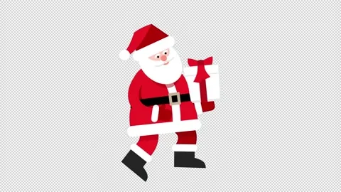Santa comes with a gift box Stock Footage 220933444