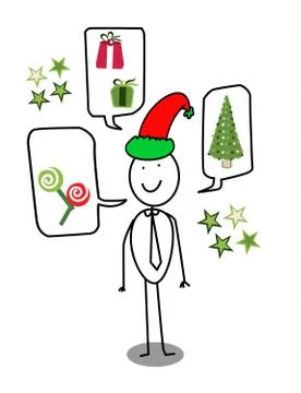 Santa communication man Stock Illustration
