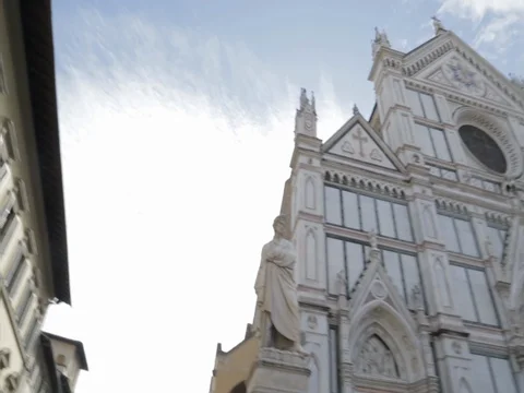 Santa Croce cathedral in Florence Stock Footage