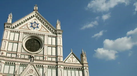 Santa Croce Church, Florence Stock Footage