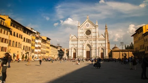 The Santa Croce, Florence, timelapse Stock Footage 87048708