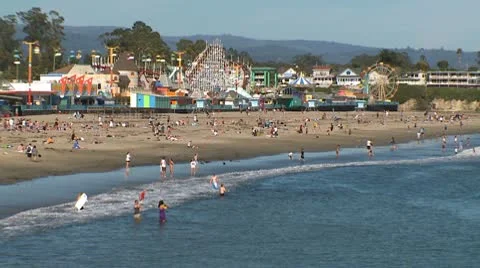 Santa Cruz beach 02 HD Stock Footage