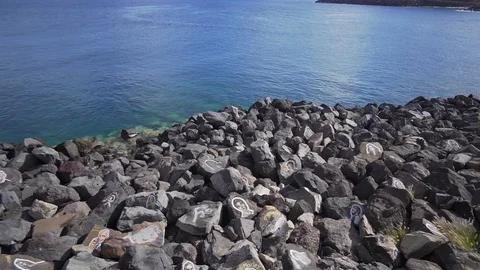 Santa Cruz de Tenerife, SPAIN - April, 17, 2019 - Beautiful drawings of famous Stock Footage 116133353