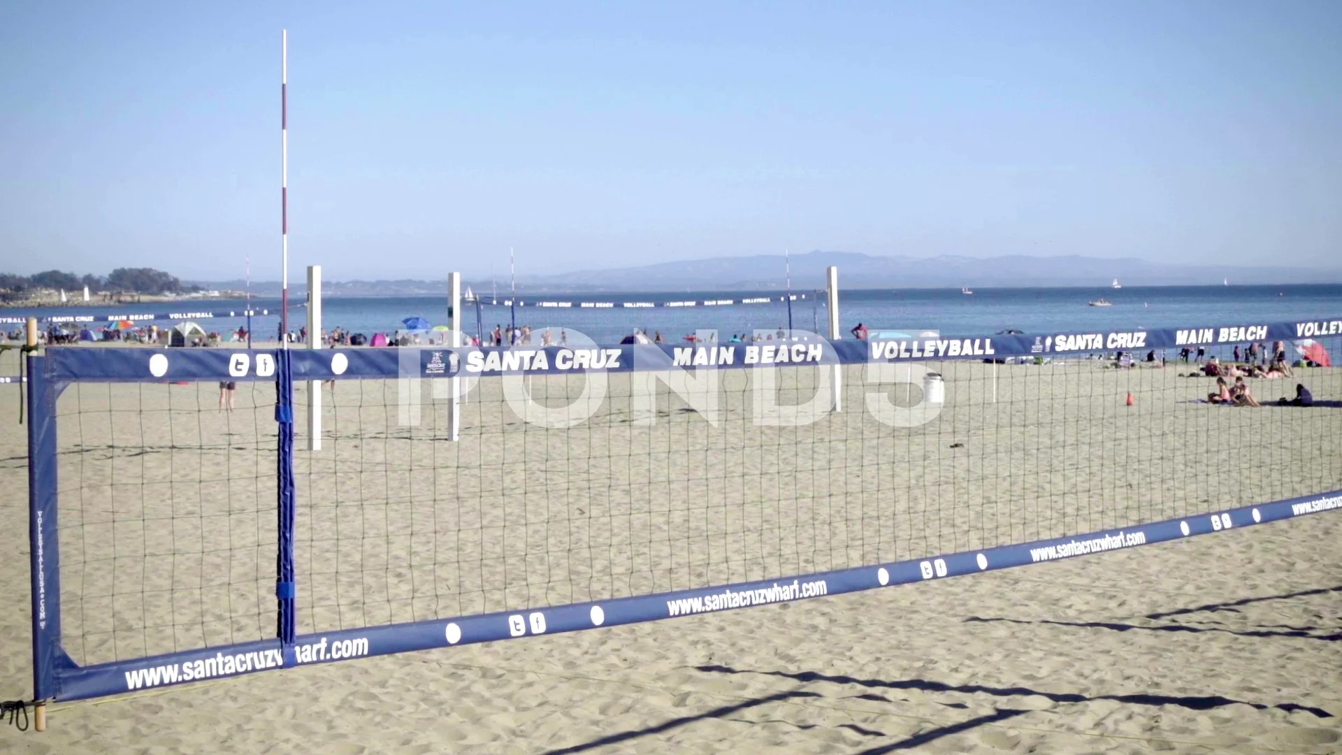 Santa Cruz main beach volleyball net in Northern California