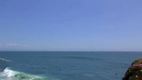 Santa Cruz, Steamer Lane West Side, California, USA Stock Footage