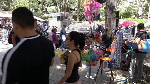 Santa Cruz Tenerife Spain: Festival in the park Stock Footage