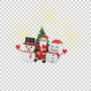 Santa dancing with snowman Stock Illustration