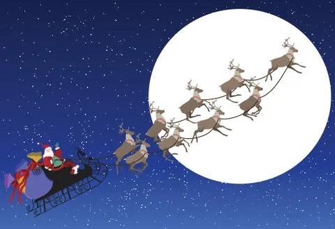 Santa Delivers Presents Stock Illustration