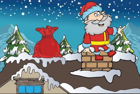Santa Delivery Blunders Stock Illustration