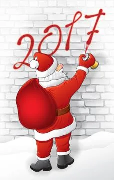 Santa draws 2017 Stock Illustration