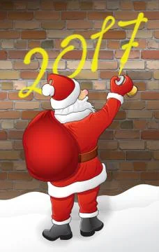Santa draws 2017 Stock Illustration