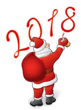 Santa draws 2018 Stock Illustration