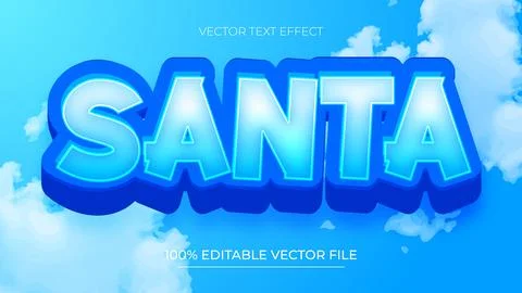 Santa editable text effect template Suitable for Winter and Christmas Seaso.. Illustrazione stock