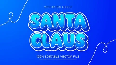 Santa editable text effect template Suitable for Winter and Christmas Seaso.. Illustrazione stock