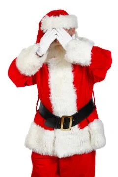 Santa embarrassed Stock Photos