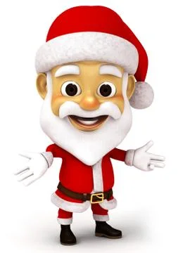 Santa with emotion open hand Stock Illustration