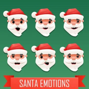 Santa emotions Stock Illustration