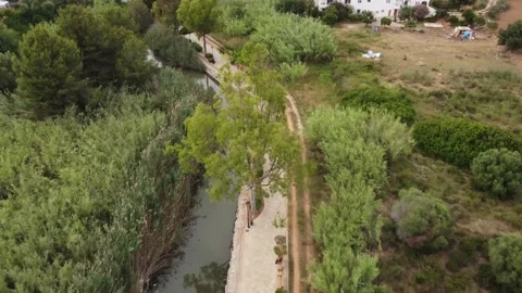 Santa Eulària des Riu, Eivissa (Ibiza)- Public Park along the Riverside Stock Footage 166080527