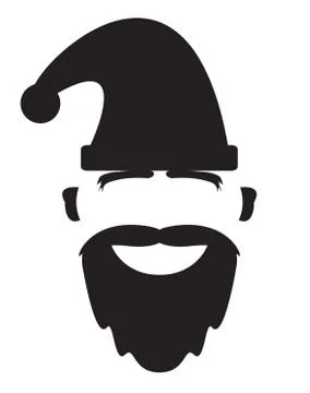 Santa Face Silhouette Stock Illustration