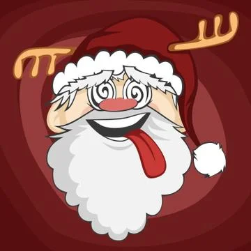 Santa faces Stock Illustration