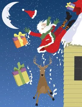 Santa Falling Stock Illustration