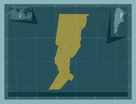 Santa Fe, Argentina. Solid color shape. Locations of major cities of the regi Stock Illustration