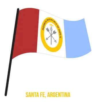 Santa Fe Flag Waving Vector Illustration on White Background. Stock Illustration