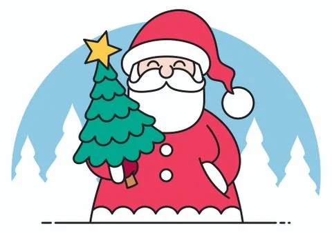 Santa Flat Design Stockillustratie
