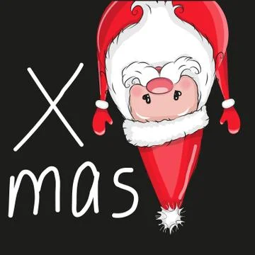 Santa flipped over Stock Illustration