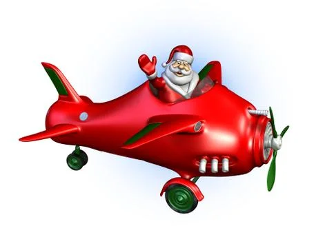 Santa Flying Plane Stock Illustration